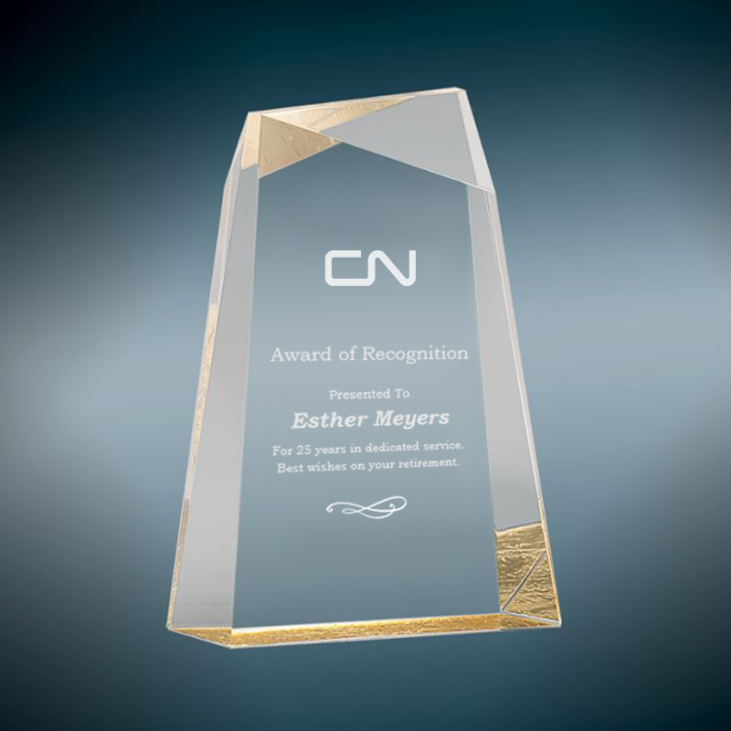 Award - CN - Customizable Clear Acrylic Wedge